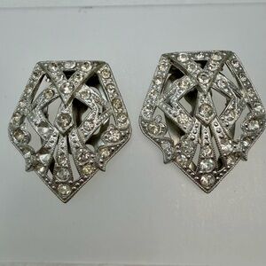 Vintage Dress Clips Rhinestones 1930